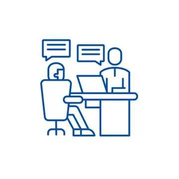 Analytics department line icon concept. Analytics department flat vector symbol Stock Illustration