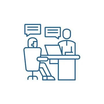 Analytics department line icon concept. Analytics department flat vector symbol Stock Illustration