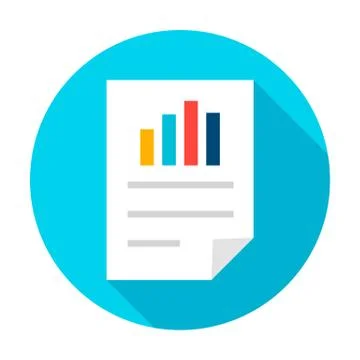 Analytics Document Circle Icon Illustrazione stock