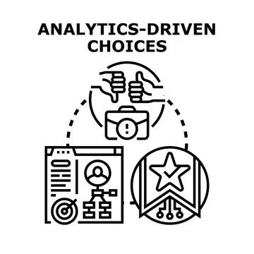 Analytics driven choices and strategic business decision making Stockillustratie