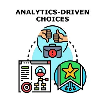 Analytics driven choices and strategic business decision making Stockillustratie