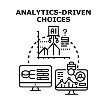 Analytics driven choices for business decision making Illustrazione stock