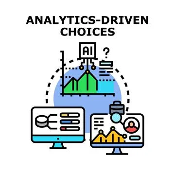 Analytics driven choices for business decision making Stock Illustration
