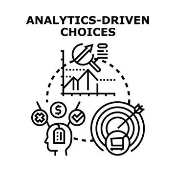 Analytics driven choices for strategic business decisions 스톡 일러스트