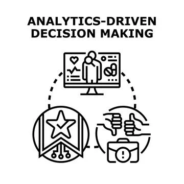 Analytics driven decision making process for business success Illustrazione stock