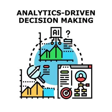 Analytics driven decision making using data intelligence Stock Illustration