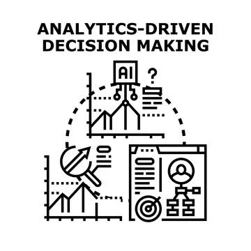 Analytics driven decision making using data intelligence Stock Illustration