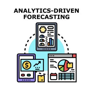 Analytics driven forecasting business finance planning concept 스톡 일러스트