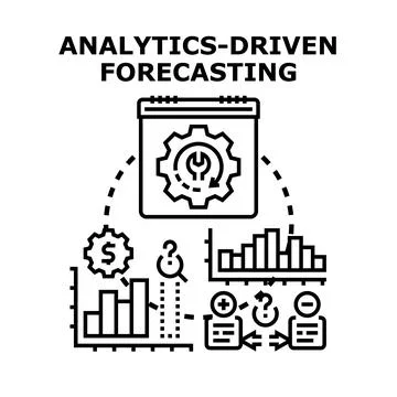 Analytics driven forecasting business planning process concept Stock Illustration