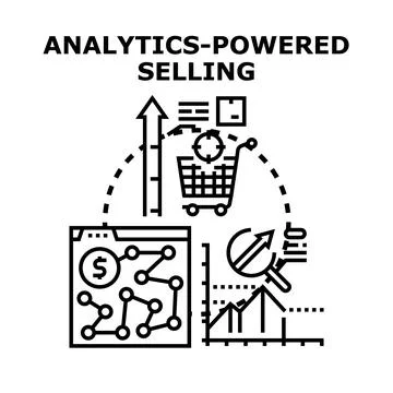 Analytics driven selling strategy with data optimization Stock Illustration