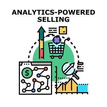 Analytics driven selling strategy with data optimization Stock Illustration