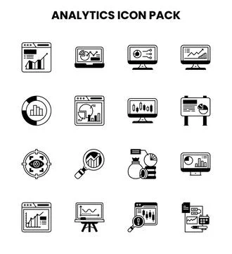 Analytics DuoTone Bundle Icons Pack Stockillustratie