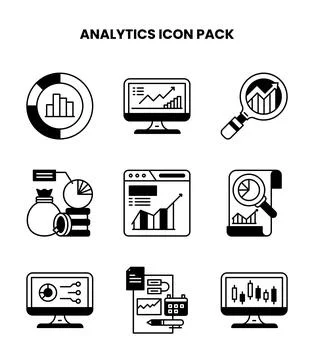 Analytics DuoTone Collection Icons Pack Stockillustratie