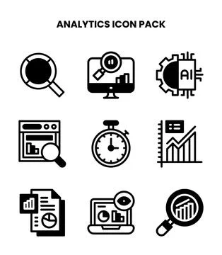 Analytics DuoTone Collection Icons Pack Stock Illustration
