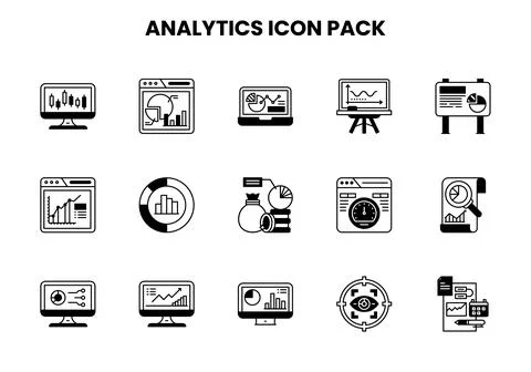 Analytics DuoTone Graphics Icons Pack Stockillustratie