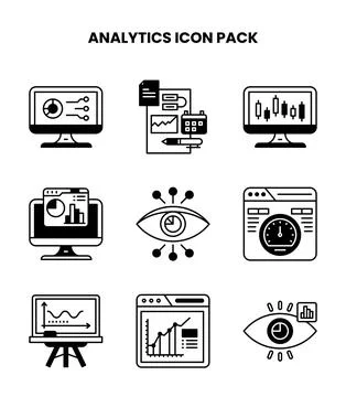 Analytics DuoTone Vector Icons Pack Stock Illustration