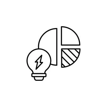 Analytics, energy, chart, bulb icon. Simple line, outline vector electro power Stock Illustration