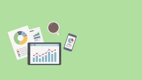 Analytics flat icon animation for an explainer video Stock Footage 243061406