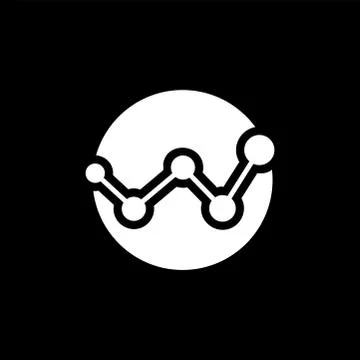 Analytics Flat Icon On Black Background. Black Style Vector Illustration Illustrazione stock