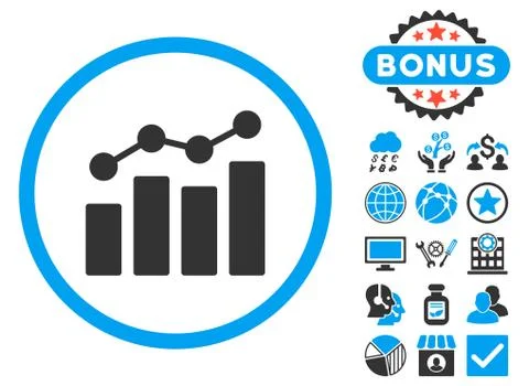 Analytics Flat Vector Icon with Bonus 스톡 일러스트