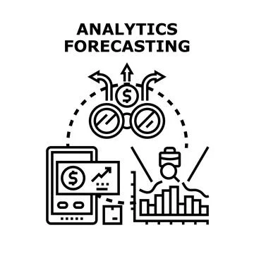 Analytics forecasting business profit strategy and financial analysis 库存插图