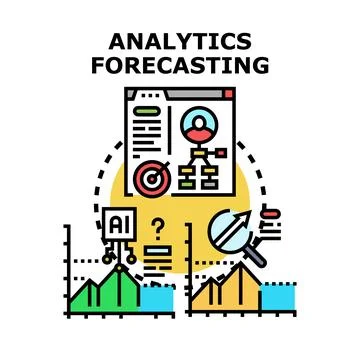 Analytics forecasting data management and business strategy Stock Illustration