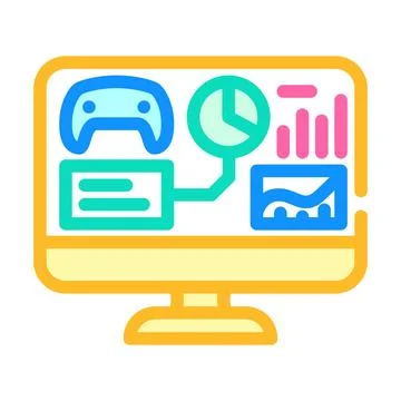 Analytics game development color icon vector illustration イラスト素材