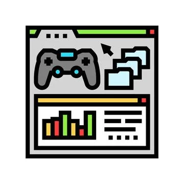 Analytics game development color icon vector illustration Illustrazione stock