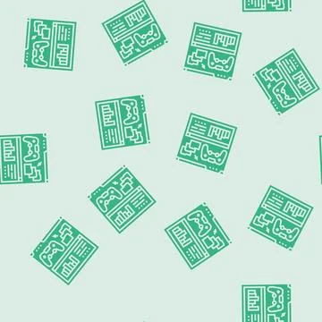 Analytics game development glyph seamless pattern Illustrazione stock