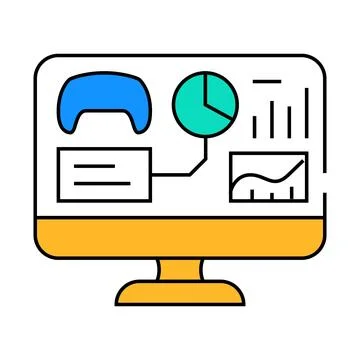 Analytics game development icon color illustration Stockillustratie
