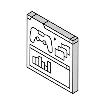 Analytics game development isometric icon vector illustration Illustrazione stock