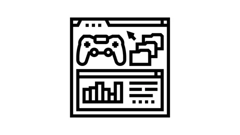 Analytics game development line icon animation Stock Footage 326131524