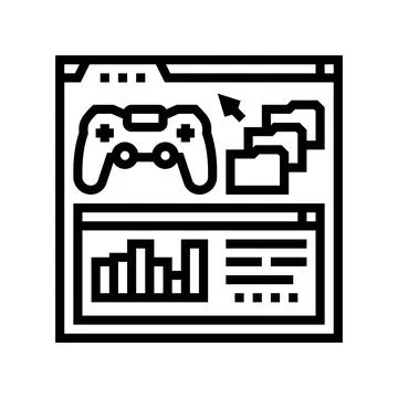 Analytics game development line icon vector illustration Stock Illustration