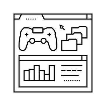 Analytics game development line icon vector illustration Illustrazione stock
