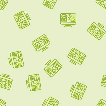 Analytics game development line vector seamless pattern Stock Illustration