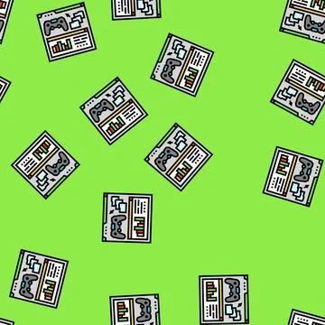 Analytics game development vector seamless pattern Stock Illustration