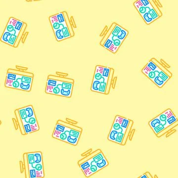 Analytics game development vector seamless pattern Stock Illustration