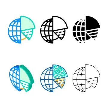 Analytics globalization color icon edition vector Stock Illustration