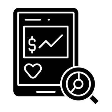Analytics Glyph Icon Stock Illustration