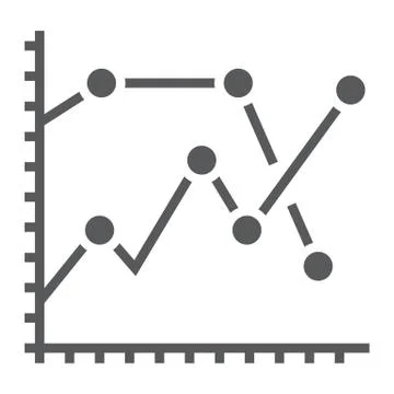 Analytics graph glyph icon, development Illustrazione stock