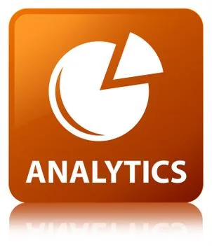 Analytics (graph icon) brown square button Ilustración de archivo