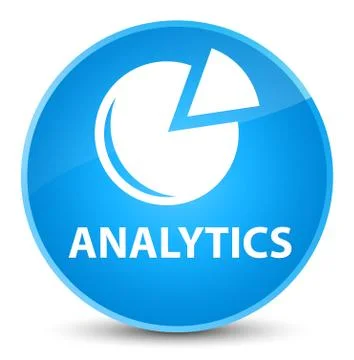 Analytics (graph icon) elegant cyan blue round button Stock Illustration