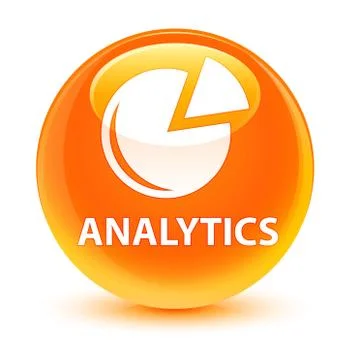 Analytics (graph icon) glassy orange round button Stock Illustration
