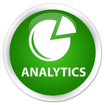 Analytics (graph icon) premium green round button イラスト素材