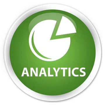 Analytics (graph icon) premium soft green round button Stock Illustration