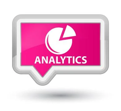 Analytics (graph icon) prime pink banner button Stock Illustration