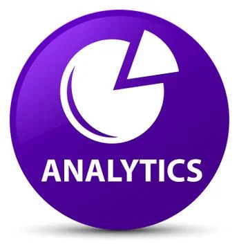 Analytics (graph icon) purple round button Stock Illustration