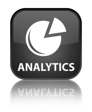 Analytics (graph icon) special black square button Stock Illustration