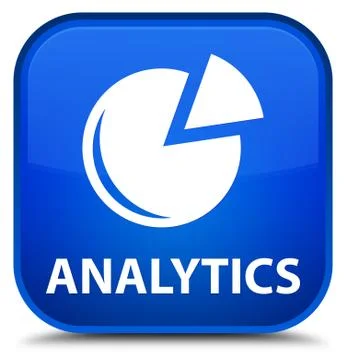 Analytics (graph icon) special blue square button Stock Illustration