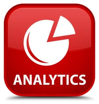 Analytics (graph icon) special red square button Stock Illustration